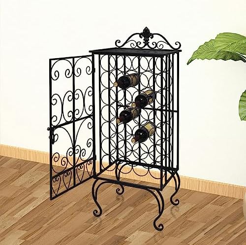 BUKSCYJS 28-Bottle Metal Wine Rack for Kitchen and Bar