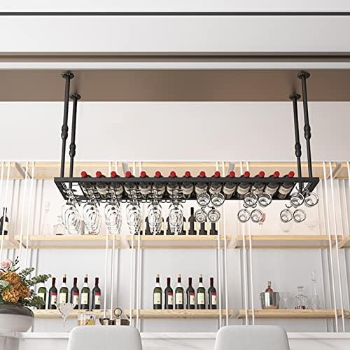 Ceiling Wine Rack with Glass Holder 14 Inch