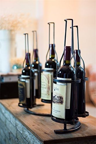 LUNEZY 5-Bottle Wine Rack Wall Holder Black