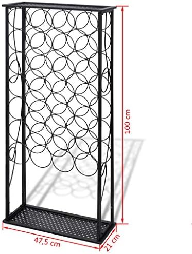 TEWTX7 Metal Wine Rack - Black 28 Bottle Capacity
