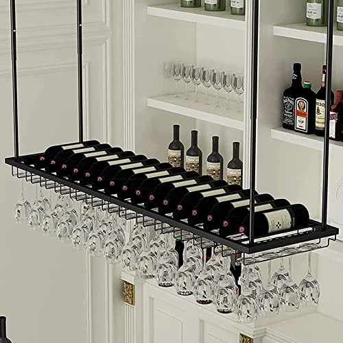 Adjustable Height Wall-Mounted Wine Rack for Bars and Kitchens