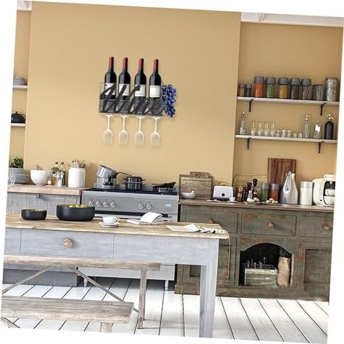 HOLIDYOYO Wall-Mounted Wine Rack 1pc Iron Bottle Holder