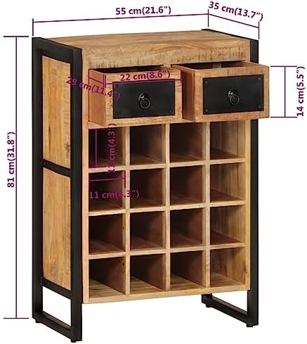 THOYTOUI 16-Bottle Freestanding Wine Rack with Drawers