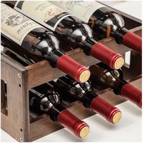 OXOAMP Freestanding Wine Rack with 6 Bottles and Glasses Holder