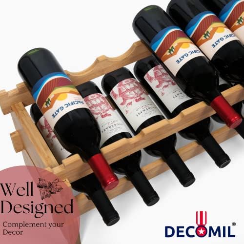 DECOMIL 18 Bottle Wine Rack - Modular Stackable