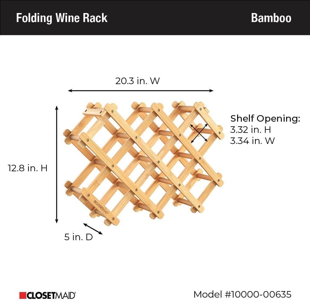 ClosetMaid Bamboo Wine Rack for 8 Bottles