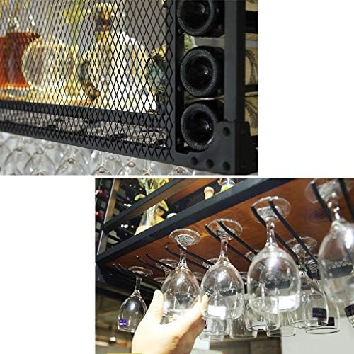 Stylish Wall-Mounted Wine Rack with Spotlights Black