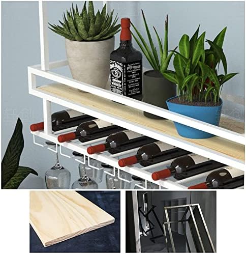 Ceiling Wine Rack with Glass Holder and Flower Stand