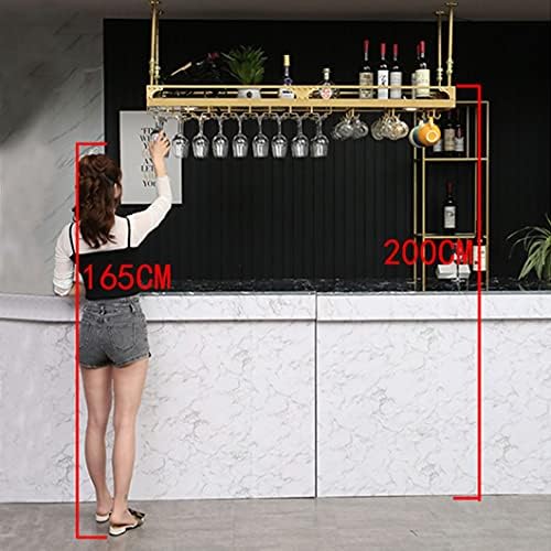 ZJDYDY Wall-Mounted Wine Rack with Adjustable Hanging Rod
