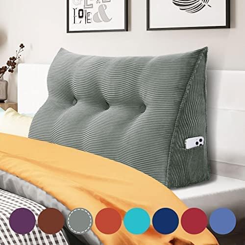 Homecozy Wedge Headboard Pillow 39in Dark Gray