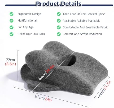 JYHHCYS Extra Large Grey Reading Pillow for Bed