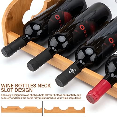 LEIMO KPARTS Freestanding Wine Rack with Glass Holder 1