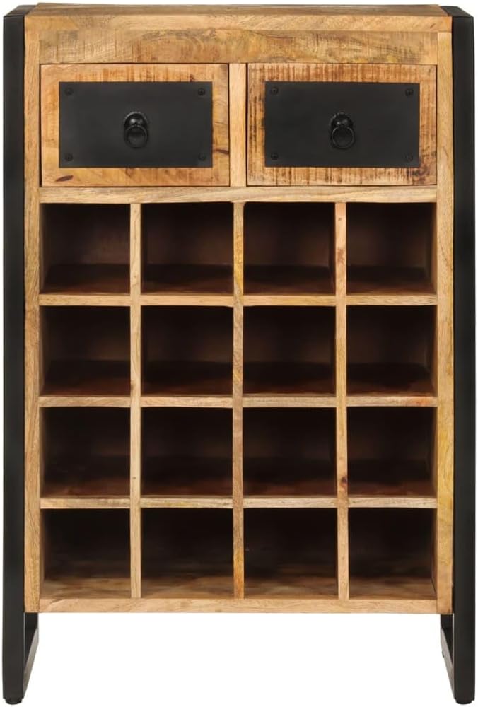 THOYTOUI 16-Bottle Freestanding Wine Rack with Drawers