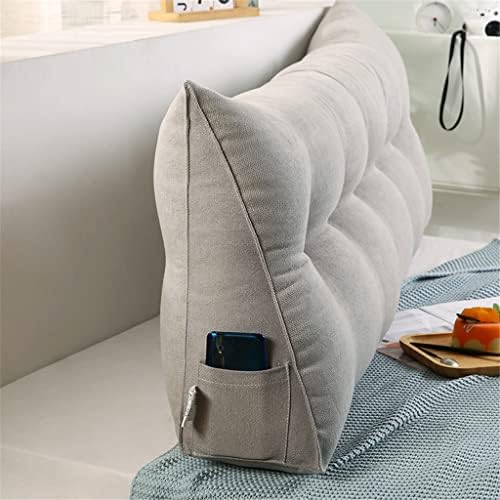 Triangular Headboard Pillow with Removable Cover for Bed and Dorm