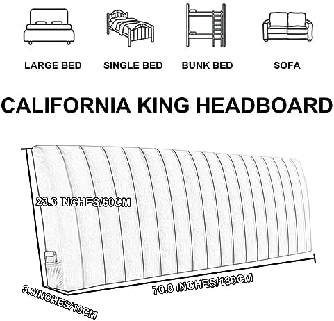 ZZYK Gray 10 Headboard Pillow with Removable Cover