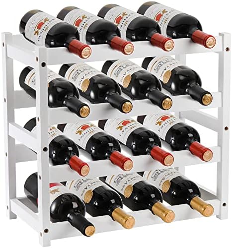 TOPZEA 4 Tier Freestanding Wine Rack for 16 Bottles