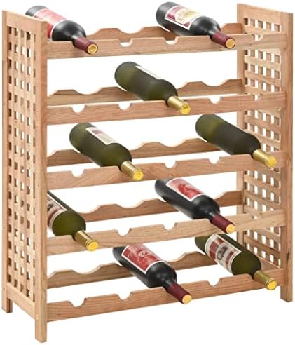 Aisifx 25-Bottle Wine Rack Solid Walnut