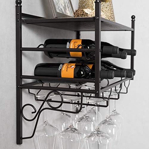 Home Zone Living Wine Rack - Freestanding 6-Bottle Storage