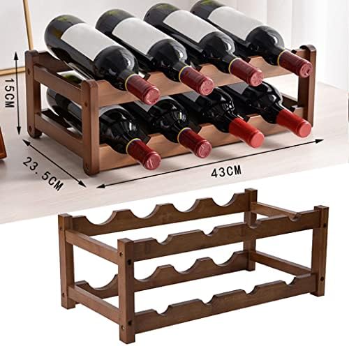 2-Layer Bamboo Wine Rack for Home Bar and Pantry 1