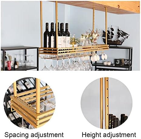 Modern Ceiling Wine Rack with Storage Shelves and Holder