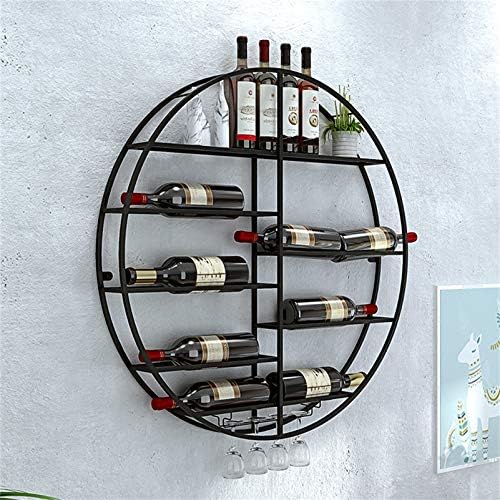 ZJDYDY Wall-Mounted Wine Rack with 12 Bottle Holders and 4 Stemware Racks