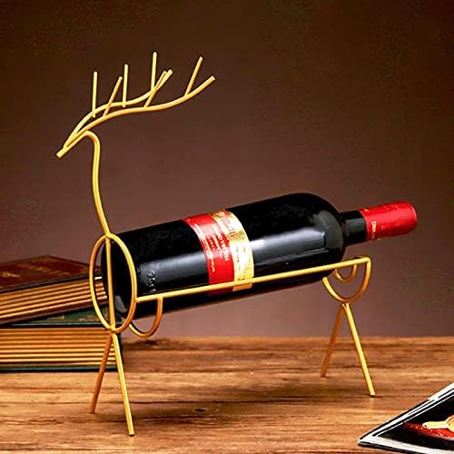 Modern Minimalist Wine Rack with Deer Gold Finish