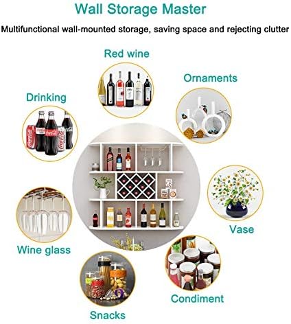 ZJDYDY Wall-Mounted Wine Rack - 3 Layer Wooden Storage Shelves