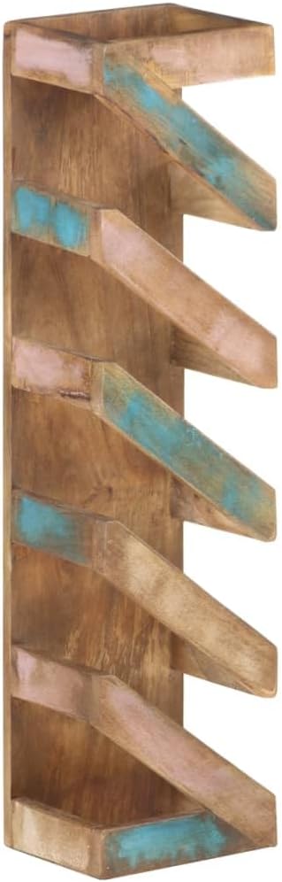 WEHUOSIF Solid Reclaimed Wood 5-Bottle Wine Rack