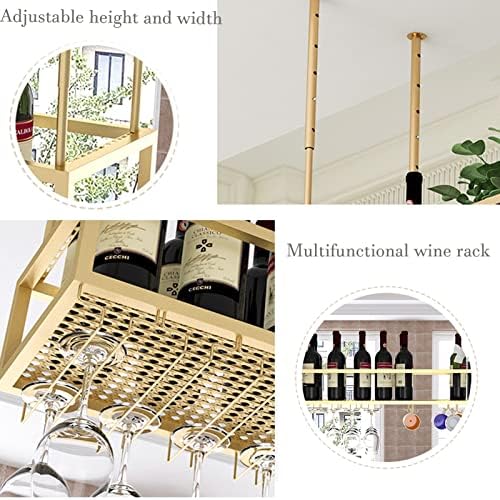 Suuim Wine Rack Ceiling Holder Adjustable Height Floating Wine Shelf for Kitchen