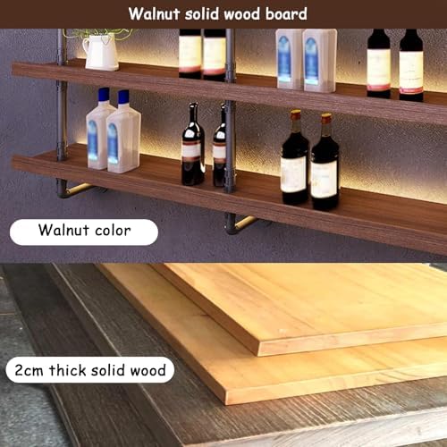 708in Large Solid Wood Wine Rack with LED Light