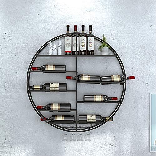 ZJDYDY Wall-Mounted Wine Rack with 12 Bottle Holders and 4 Stemware Racks