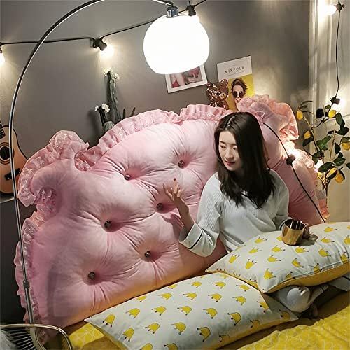 ZZYK Headboard Cushion with Removable Cover Velvet 354 Inches Pink