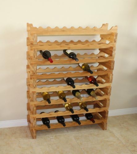 Oceanstar 18-Bottle Stackable Bamboo Wine Rack 1