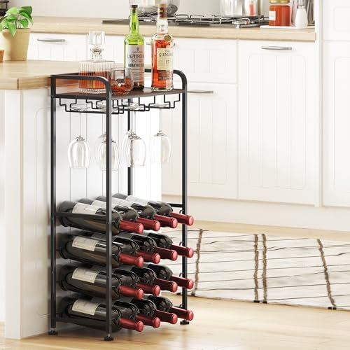 Freestanding Wine Rack with 16 Bottles Capacity