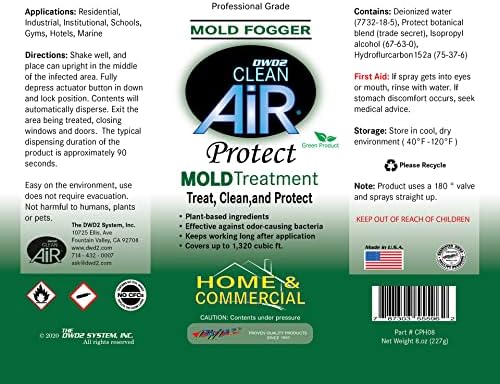 DWD2 Mold Odor Remover Fogger 8 oz - Eco-Friendly Fast Acting