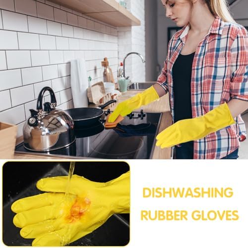36 Pair Reusable Rubber Dishwashing Gloves for Kitchen Cleaning and Gardening