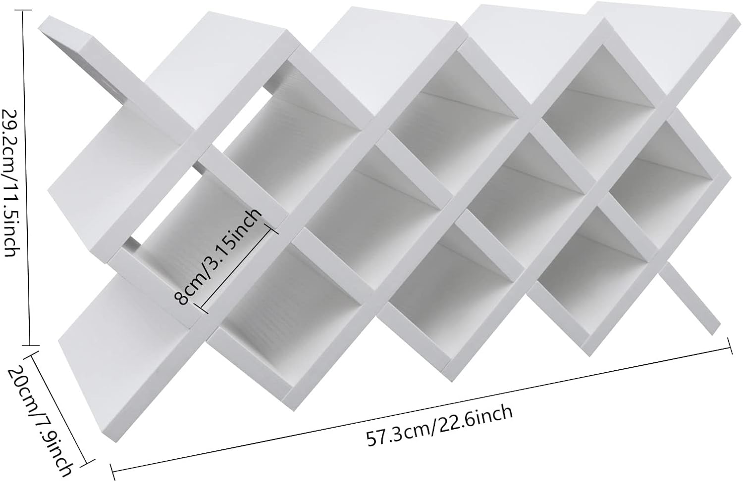 10 Grids Wall-Mounted Wine Rack with Lattice Design