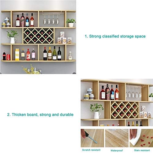 ZJDYDY Wall-Mounted Wine Rack - 3 Layer Wooden Storage Shelves