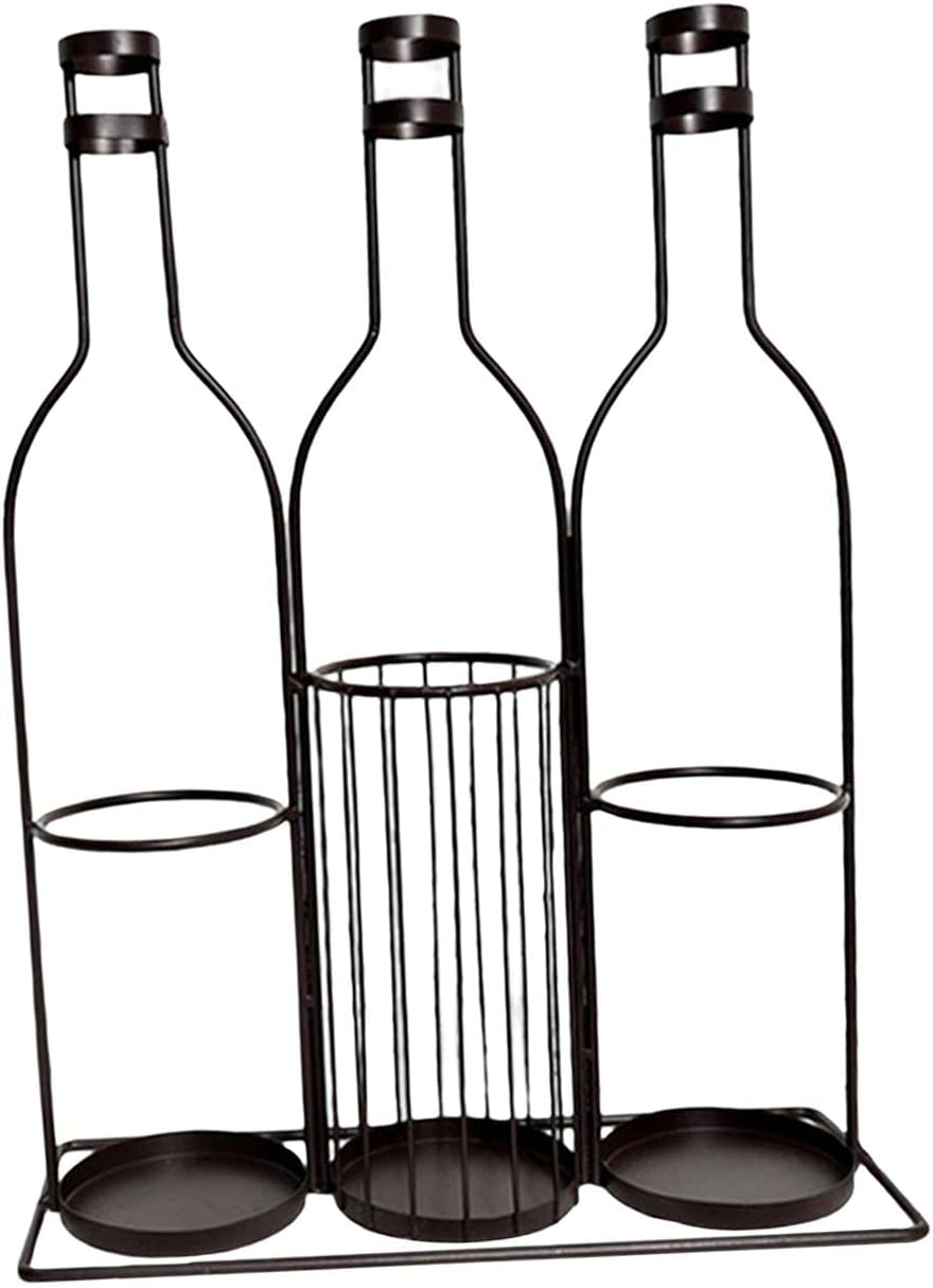 Duiaynke Wrought Iron Wine Rack with 3 Grids