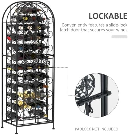 DESIGNSCAPE3D Wine Rack Cabinet - Secure 45-Bottle Storage