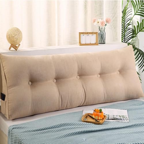 HACSYP Headboard Pillow - Triangular Wedge Cushion Black 200x50x20cm