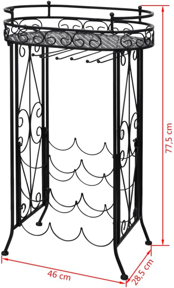 YAFF Metal Wine Rack with Pattern Design - 9 Bottles Hold