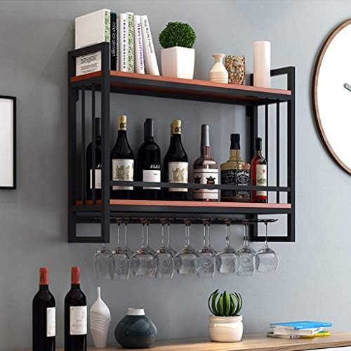 Vintage Wood Metal Wine Rack Wall Mount
