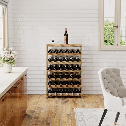 Svimi 6 Tier Solid Wood Wine Rack - 36 Bottles Storage