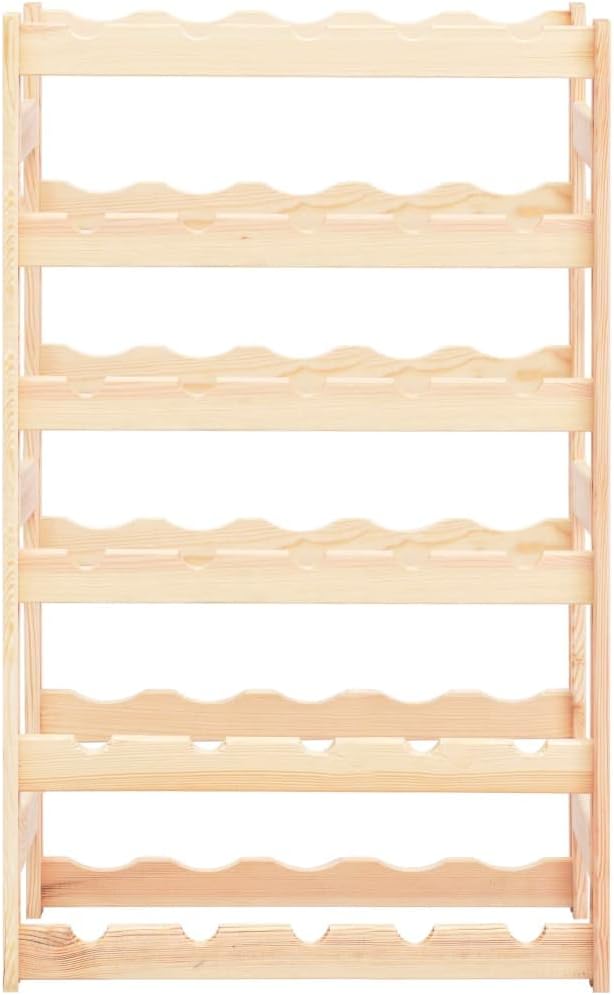 SKM 30 Bottle Wine Rack Pinewood Freestanding