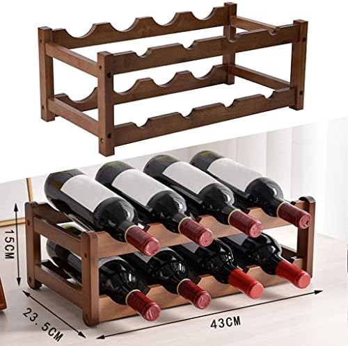 2-Layer Bamboo Wine Rack for Home Bar and Pantry 1