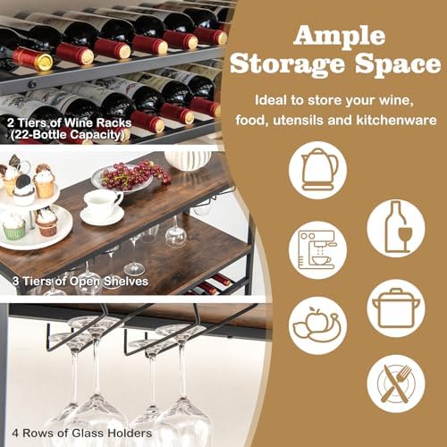 LOKO 5-Tier Industrial Wine Rack Cabinet
