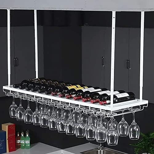 Iron Wine Rack Wall Mounted with Adjustable Height and Glass Holder