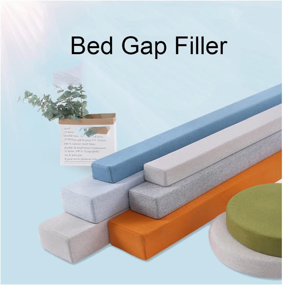Dark Brown Bed Gap Filler Pillow Cushion 20X15X50cm
