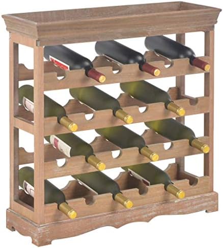 WEHUOSIF Brown Wine Cabinet with 4 Shelves